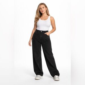 Aeropostale High Rise Baggy Jeans Black 90s Straight Leg Women’s Size 14